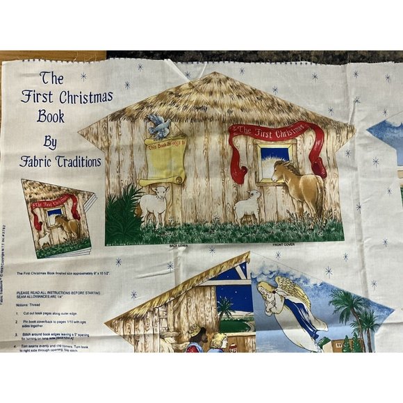 First Christmas Vtg Fabric Book Panels Template by Fabric Traditions 1997  NEW - Picture 7 of 12